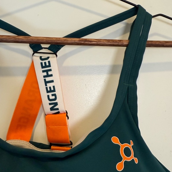 Orangetheory Teal Sports Bra with Orange Accents - Picture 2 of 6